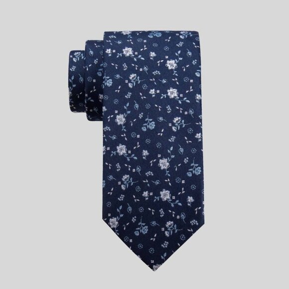 Men's Mina Floral Print Tie - Goodfellow & Co™ Navy One Size - Picture 1 of 1